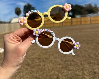 Custom Kids Sunglasses Birthday Party Favor Pack; Groovy, Flower Birthday