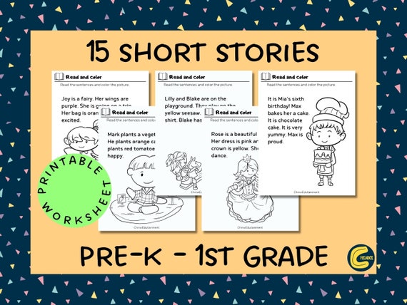 15 reading comprehension worksheet 1st grade printable etsy
