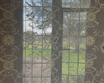 Emily Victorian Pure White Design Lace Panel 150 cm (59")  x 214 cm (84")