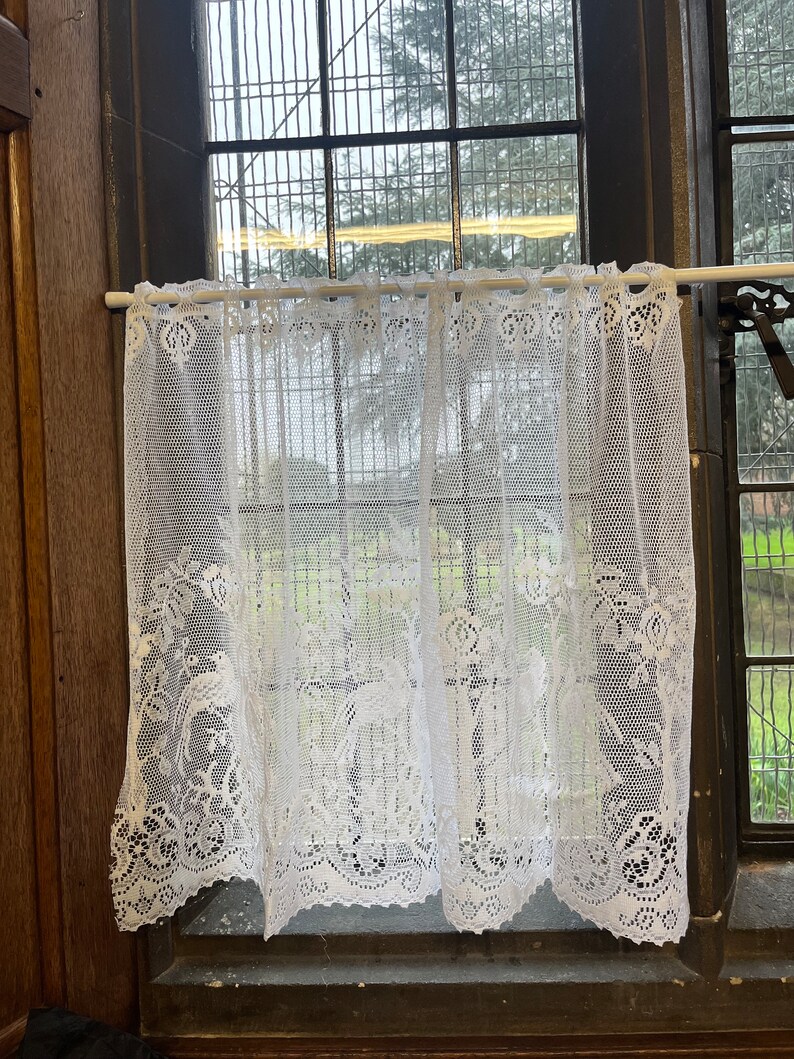 Cottagecore Cotton Lace Curtain Panel Cafe Curtain Brise Bise With