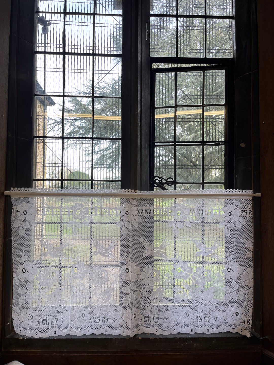 Cottagecore Cotton Lace Curtain Panel Cafe Curtain Brise Bise With