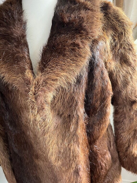 1950s Mid Century Vintage Short Fur Coat Chocolate … Gem