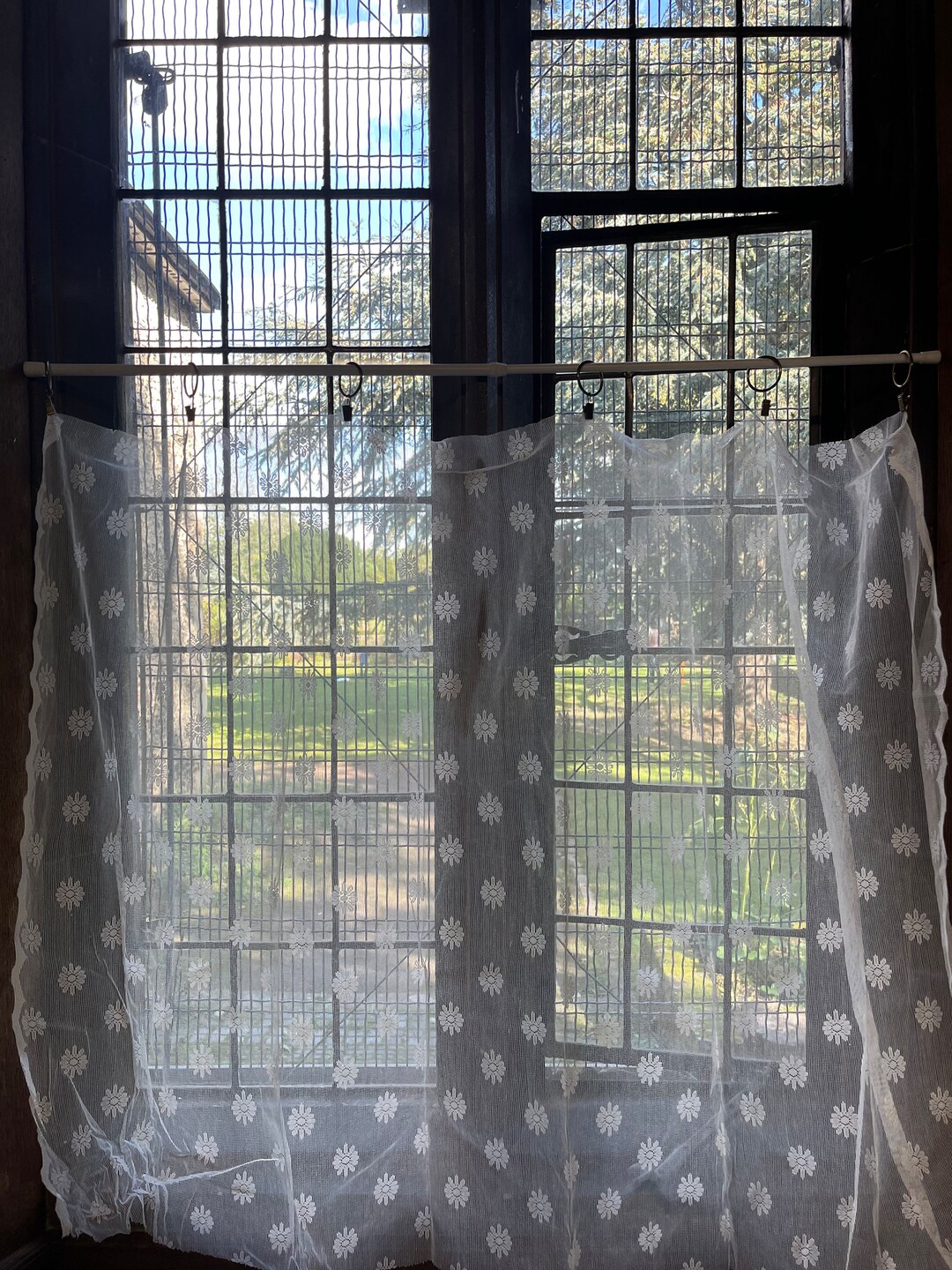 Modern Floral Daisy Design Lace Sample Lace Panel Remnant Nursery ...