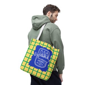 Sardines Tote Bags - Tinned Fish Graphic, Beachy Seaside Shoulder Bag image 5