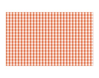 Orange Gingham Fabric by Yard in Cotton Twill