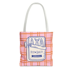 Sardines Tote Bags - Tinned Fish Graphic, Beachy Seaside Shoulder Bag image 14