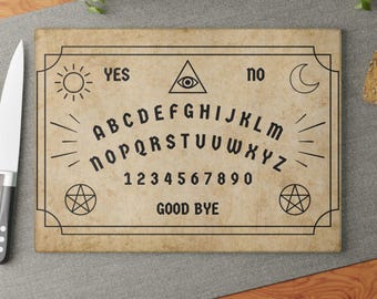 Spirit Board Glass Cutting Board - Dark Academia Occult Kitchen Decor