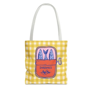 Sardines Tote Bags - Tinned Fish Graphic, Beachy Seaside Shoulder Bag image 11