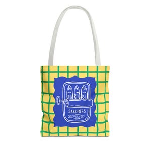 Sardines Tote Bags - Tinned Fish Graphic, Beachy Seaside Shoulder Bag image 13
