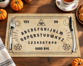 Spirit Board PVC Woven Placemats - Occult Home Decor