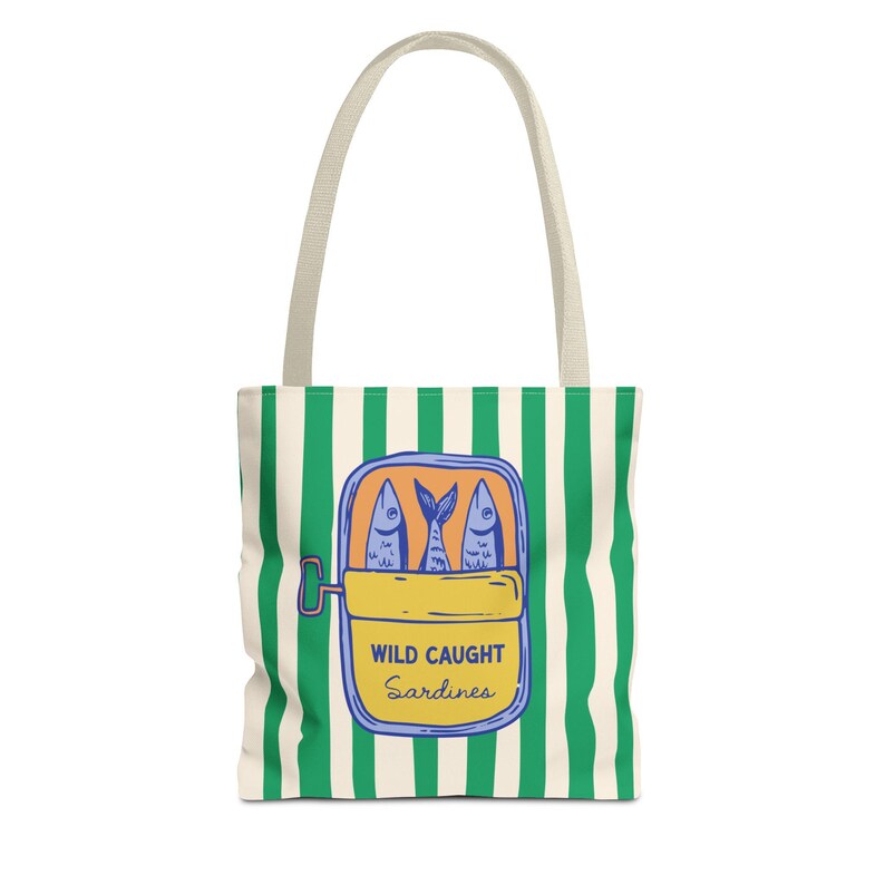 Sardines Tote Bags - Tinned Fish Graphic, Beachy Seaside Shoulder Bag image 17