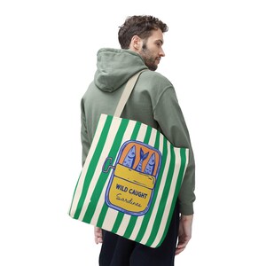 Sardines Tote Bags - Tinned Fish Graphic, Beachy Seaside Shoulder Bag image 8