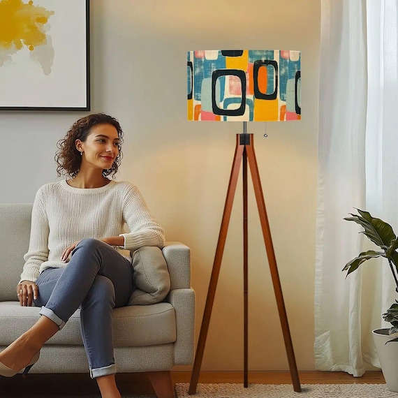 Mid Century Modern Floor Lamp - Retro Tripod Lamp - Made in the USA