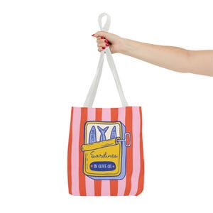 Sardines Tote Bags - Tinned Fish Graphic, Beachy Seaside Shoulder Bag image 15