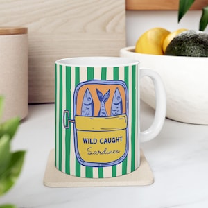Colorful Sardines Coffee Mugs - 6 Different Designs - 2 Sizes