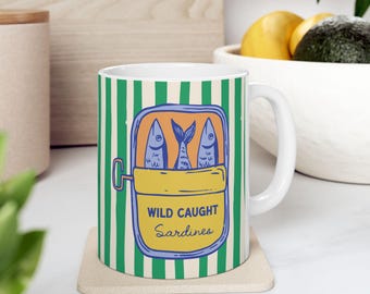 Colorful Sardines Coffee Mugs - 6 Different Designs - 2 Sizes