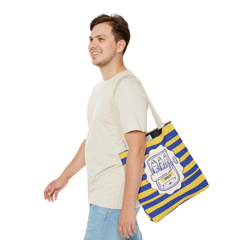 Sardines Tote Bags - Tinned Fish Graphic, Beachy Seaside Shoulder Bag image 7