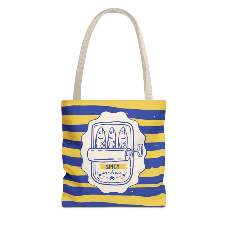 Sardines Tote Bags - Tinned Fish Graphic, Beachy Seaside Shoulder Bag image 12