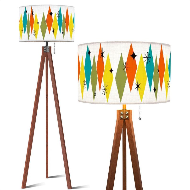 Mid-Century Modern Tripod Floor Lamp (Made in USA) - Retro Home Decor image 6