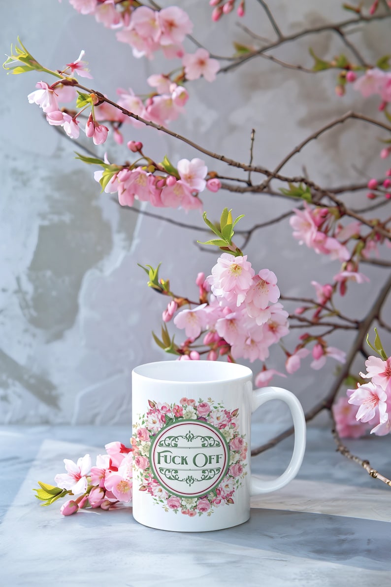 Fuck Off Vintage Floral Mug 11oz image 3