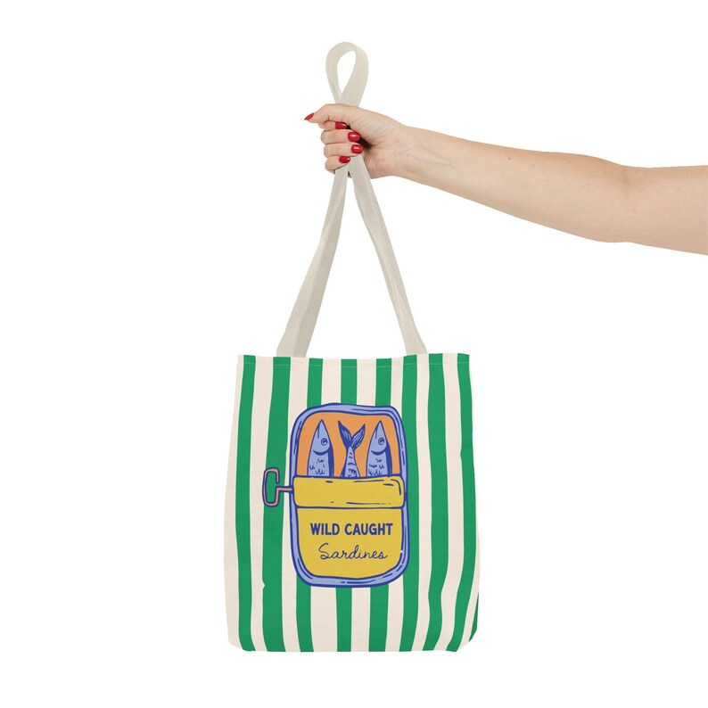 Sardines Tote Bags - Tinned Fish Graphic, Beachy Seaside Shoulder Bag image 16