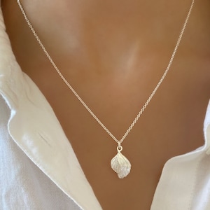 shell necklace sterling silver 925 sea shell pendant, shell necklace silver