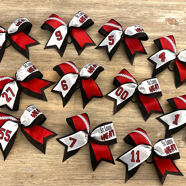 Softball Hair Bow Etsy