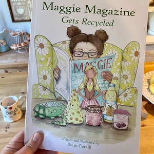 Livre pour enfants « Maggie Magazine Gets recycle » écrit et illustré par moi Sarah Corkill
