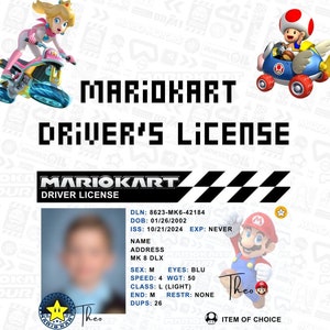 Super Mario Mariokart Driver's License