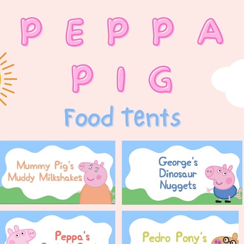 Peppa Pig PREFILLED Printable Party Food Card Labels INSTANT - Etsy Canada