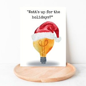 Funny Holiday Lightbulb Card| Cute Christmas Greeting Card| Punny Holiday Cards for him| Punny Christmas Card for her| Punny Holiday Cards.