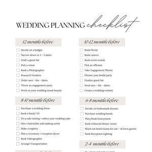Wedding Planning Checklist