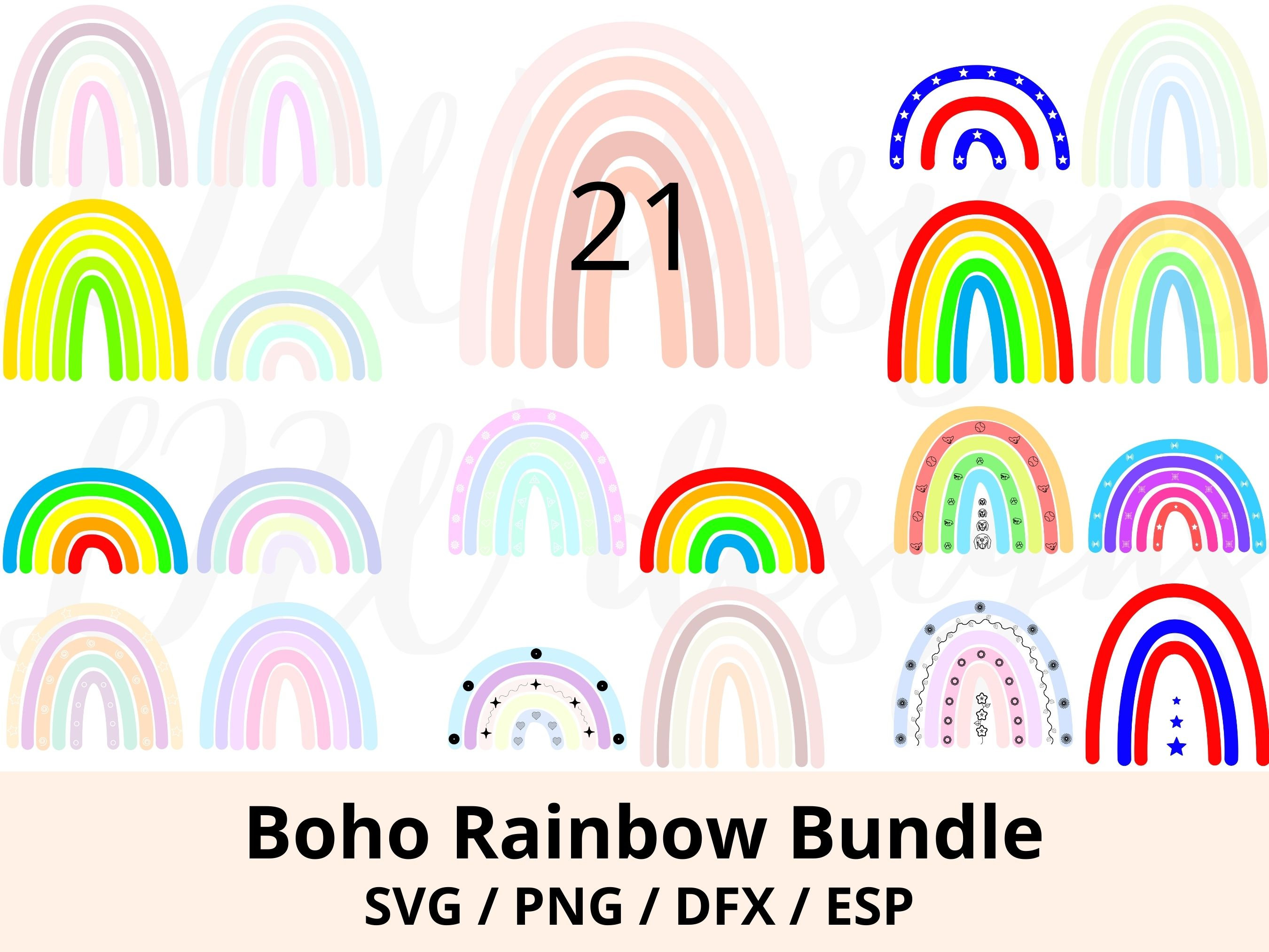 Scrapbooking Clip Art & Image Files Craft Supplies & Tools Boho rainbow ...