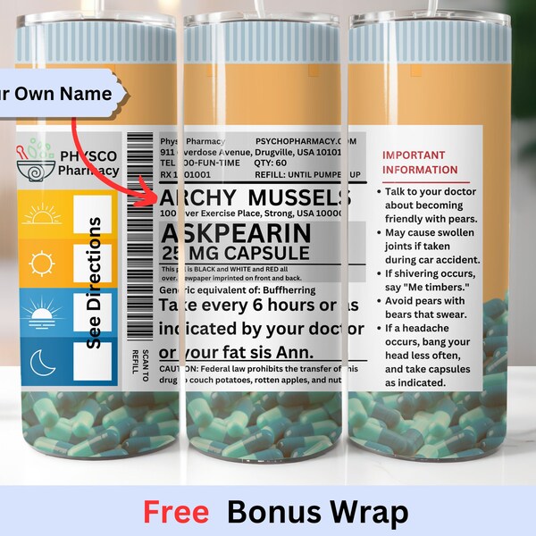 Prescription Tumbler Etsy