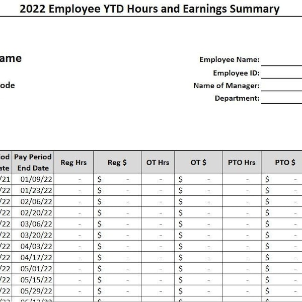Payroll Template Etsy
