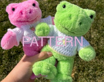 Padrão de crochê para suéter de pelúcia pequeno - Serve para o sapo pequeno da Build-A-Bear