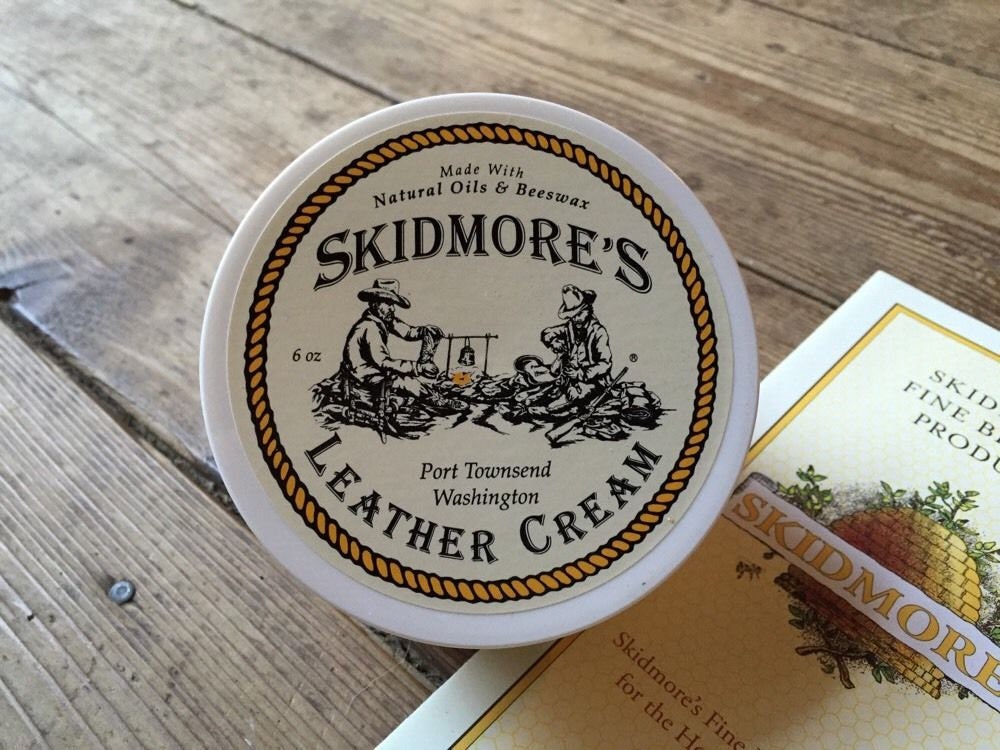 Skidmore's Leather Cream is an all purpose leather care product