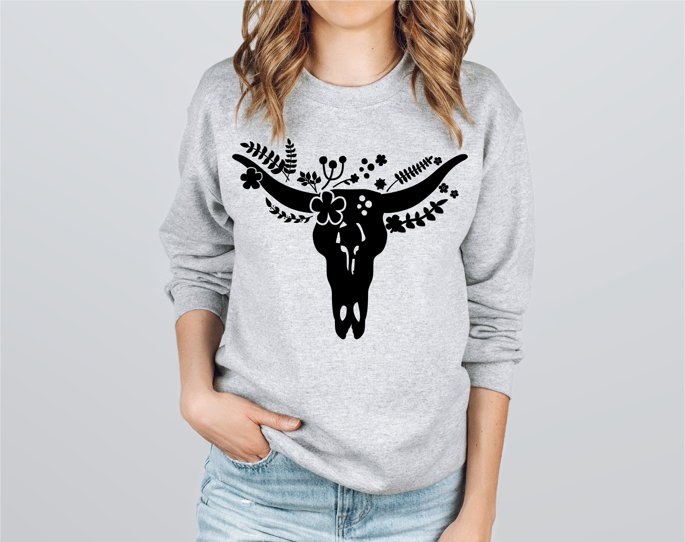 Cow Skull Sweater - Etsy