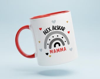 Tazza personalizzata: 'Älskar Mamma' Barnnamn - Keramikkopp