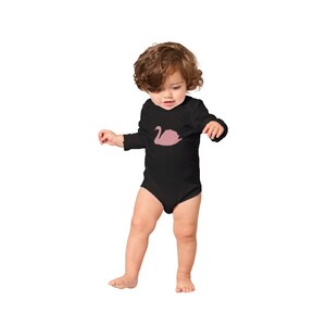Romper met zwaanprint Schattige babyrompertjes Stijlvolle comfortabele katoenen romper met lange mouwen Kraamcadeau houdt schattige kleintje comfortabel