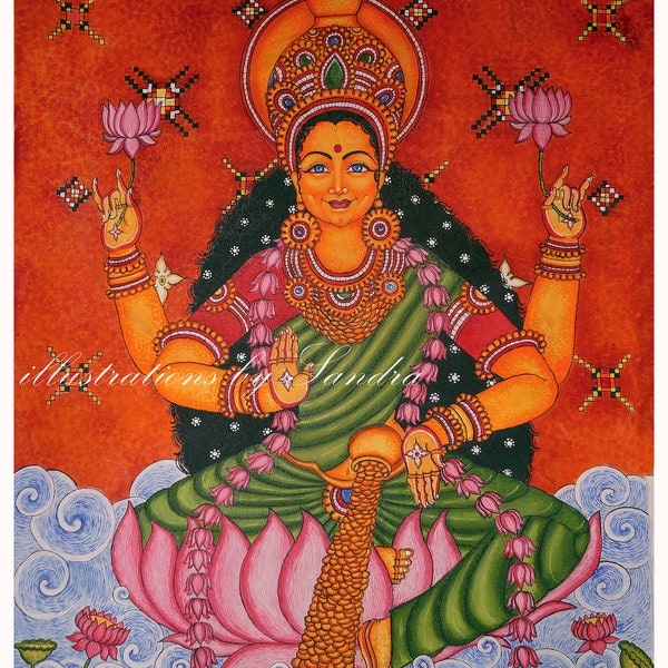 Kerala Devi Mural painting (digital download at affordable rate)