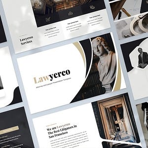 Attorney & Lawyer PowerPoint Presentation Template / Editable PowerPoint Template Design with Modern PowerPoint Infographics Slides