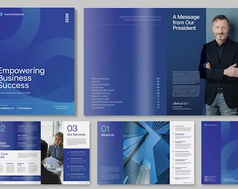 Modern Corporate Brochure Template | Professional Design Adobe Illustrator, Canva