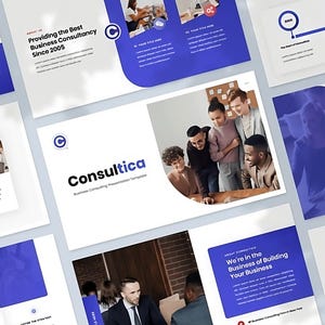 Business Consulting PowerPoint Presentation Template / Editable PowerPoint Template Design with Modern PowerPoint Infographics Slides