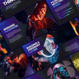 Neon PowerPoint Template | Professional and Customizable Presentation / PowerPoint
