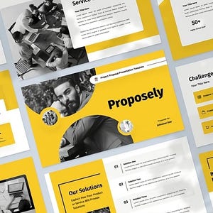 Project Proposal Presentation Template / Editable PowerPoint Template Design with Modern PowerPoint Infographics Slides