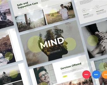 Modèle de présentation PowerPoint sur la santé mentale / Conception de modèle PowerPoint modifiable avec des diapositives d'infographie PowerPoint modernes