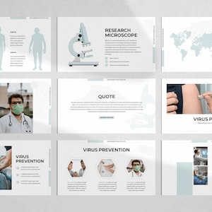 Medical PowerPoint Presentation Template / Editable Template Design with Modern PowerPoint Infographics Slides