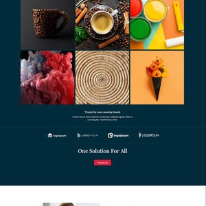 May include: A website homepage for a web design company called ARI. The website features a variety of images, including a woman using a smartphone, a couple laughing, and a variety of creative designs. The website also includes a call to action to contact the company.