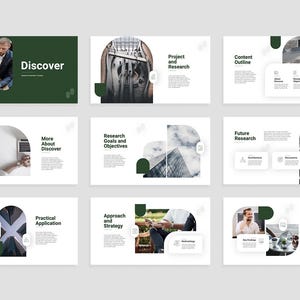 Research PowerPoint Presentation Template / Editable Template Design with Modern PowerPoint Infographics Slides